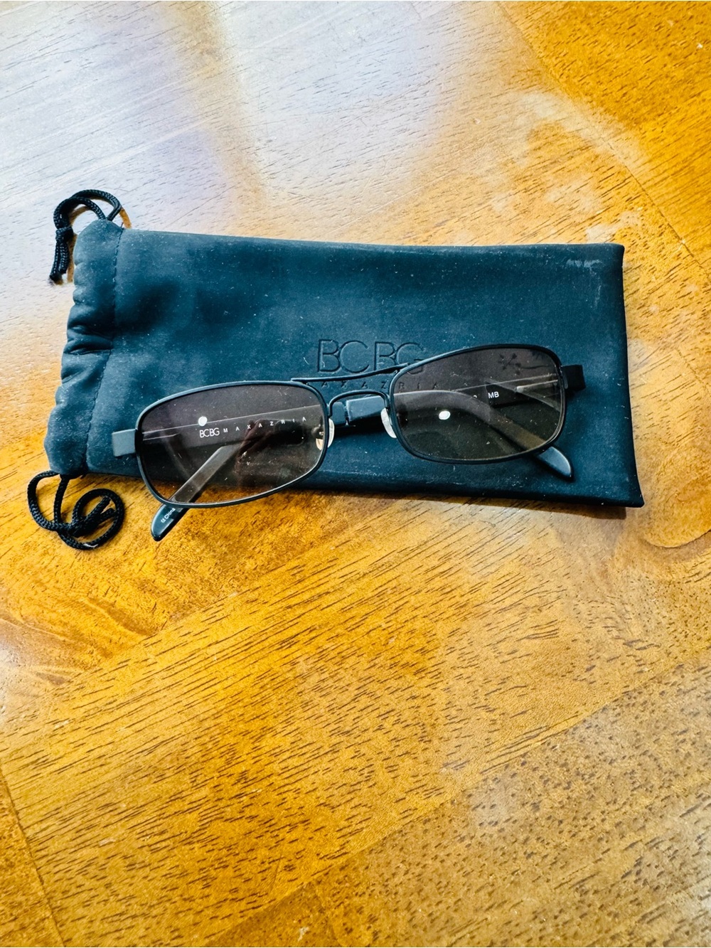 Vintage 90’s Style BCBG Rectangle Shape Aviator Sunglasses W Amber Lens